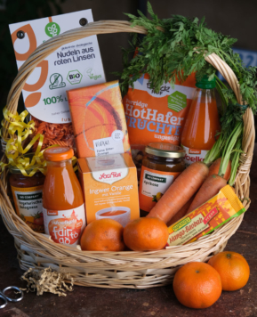 Farbbomben Teil 2: Geschenkkörbe von Orange bis Smaragdgrün