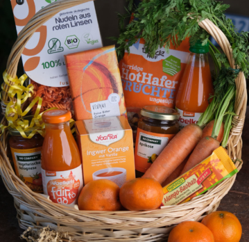 Farbbomben Teil 2: Geschenkkörbe von Orange bis Smaragdgrün