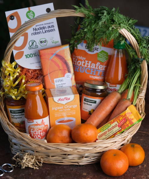 Farbbomben Teil 2: Geschenkkörbe von Orange bis Smaragdgrün