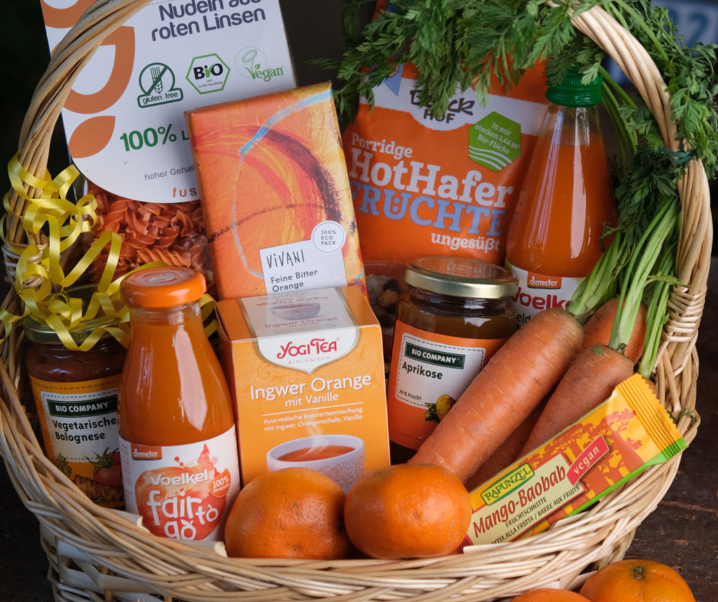 Farbbomben Teil 2: Geschenkkörbe von Orange bis Smaragdgrün